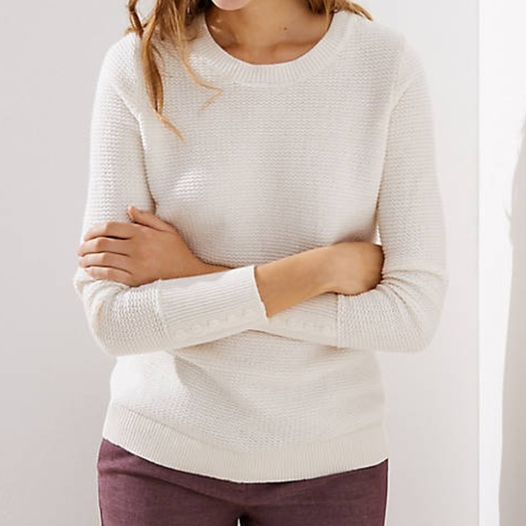 LOFT Sweaters - LOFT Textured Button Cuff Sweater Size XXL, NEW